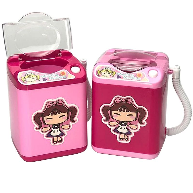 

Mini Electric Washing Machine Dollhouse Toy For Girls Children Pretend Makeup Brush Cleaner Device Automatic Washing Machine