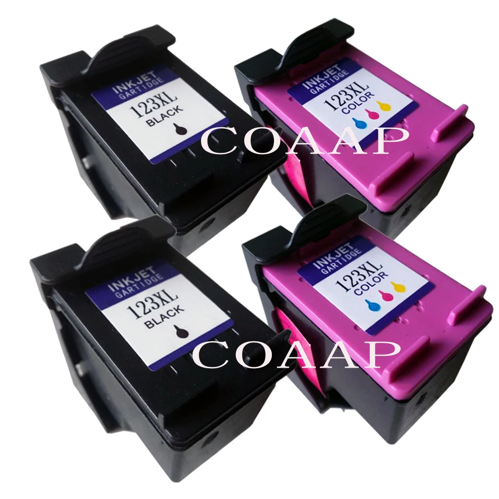 4PK Compatible hp123 Refilled ink cartridge for hp 123XL Deskjet 1110 2130 2132 3630 3632 3638