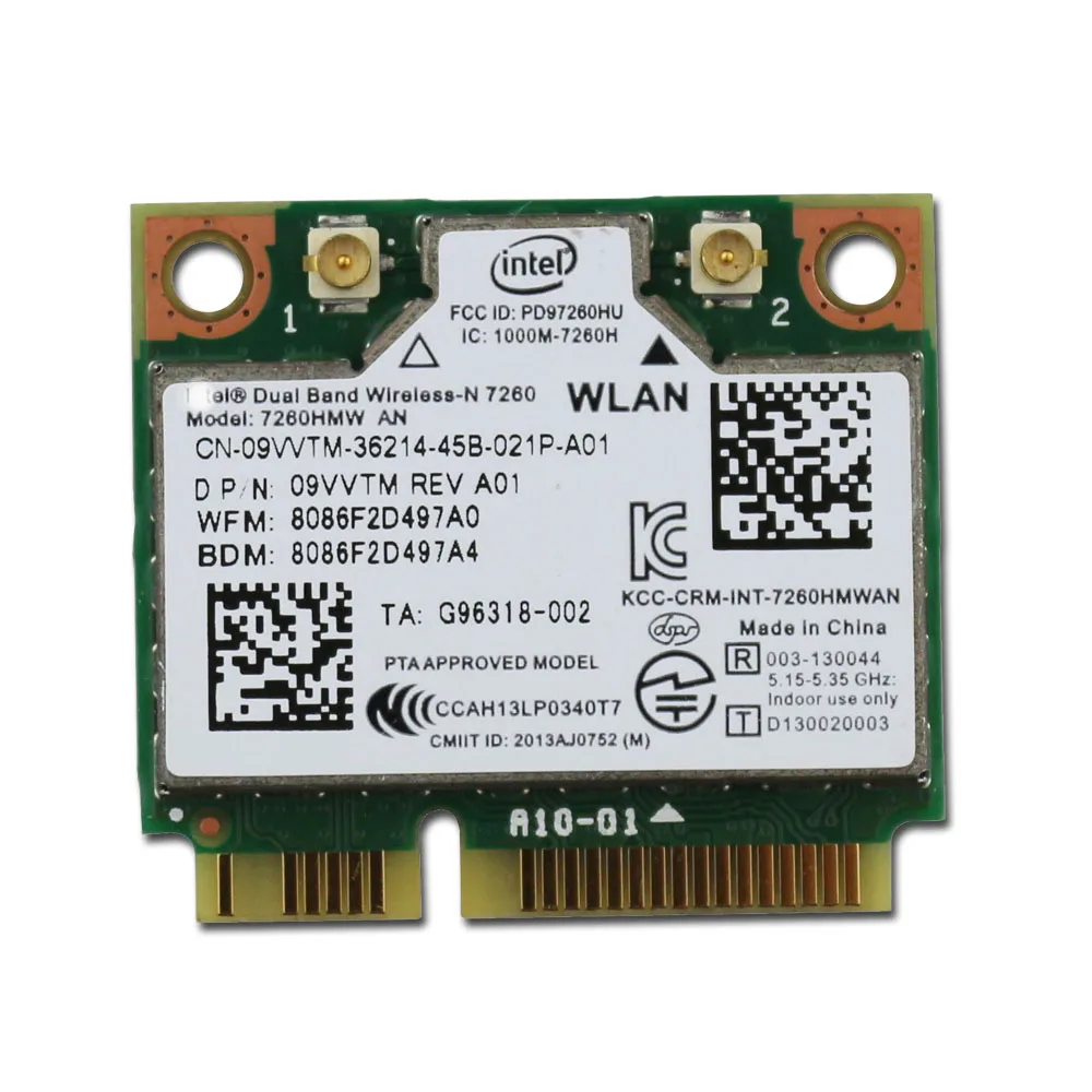 Winyao 300 Мбит/с Двухдиапазонная беспроводная карта N 7260HMW AN 802.11n MINI PCI E 2 4G/5G 2x2 WiFi +