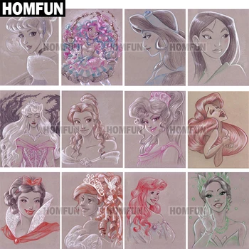 

HOMFUN Full Square/Round Drill 5D DIY Diamond Painting "Cartoon Princess" 3D Embroidery Cross Stitch 5D Home Decor A00668