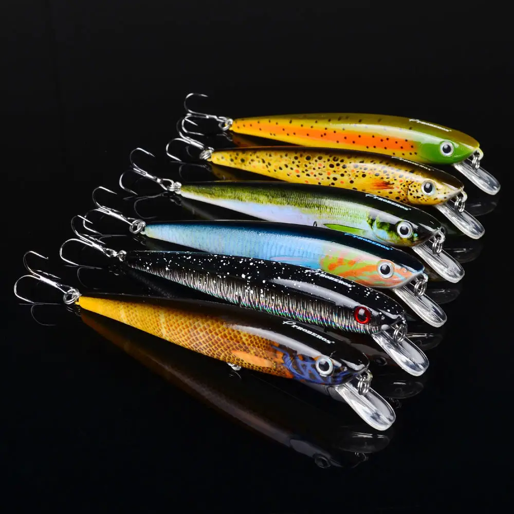

6pc Fishing lure 4.42"-11cm/11.22g Crankbait 6 color Minnow Lures 6# Hook