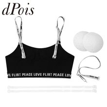 Мягкое хлопковое регулируемое эластичное нижнее белье с бретельками на плечах для молодых девочек, спортивный бюстгальтер и съемные подушечки