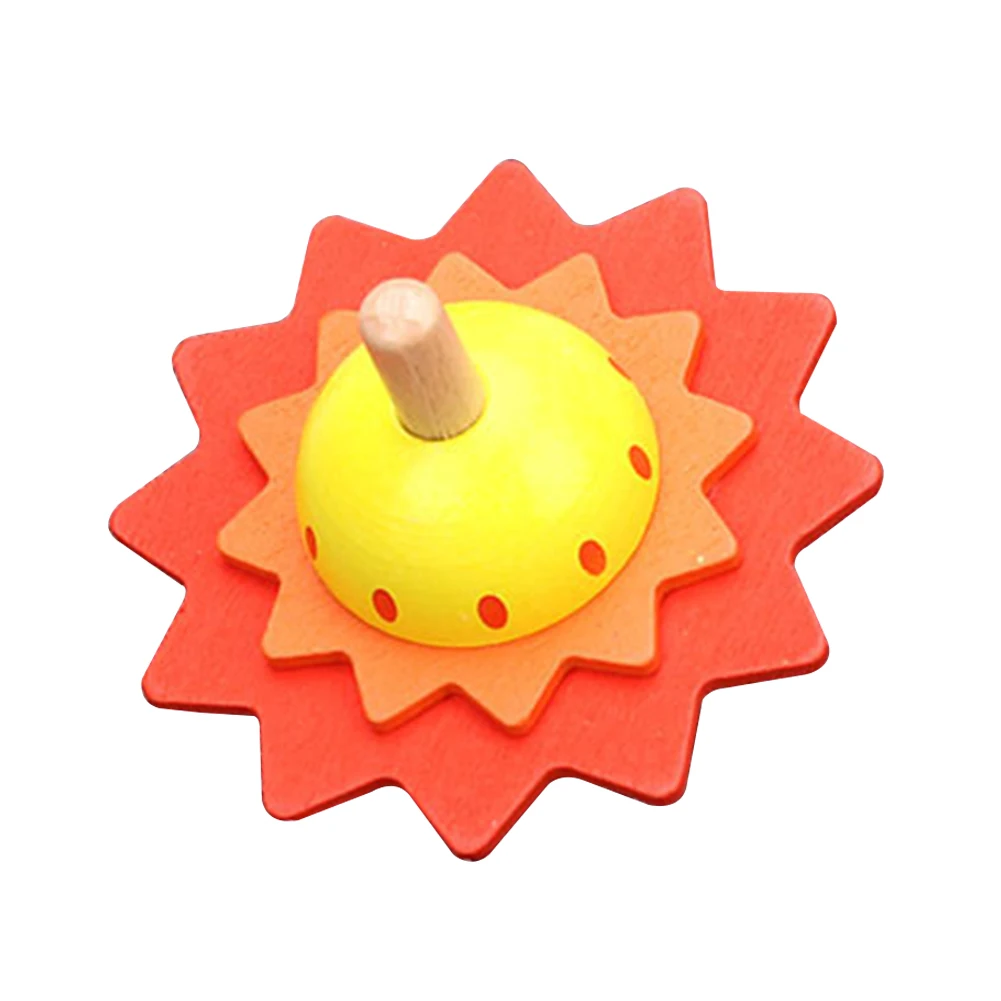 

Children Educational Wooden Toys Flower Rotate Baby Wood Toys For Kids Spinning Top Develop Intelligence Toys Gift