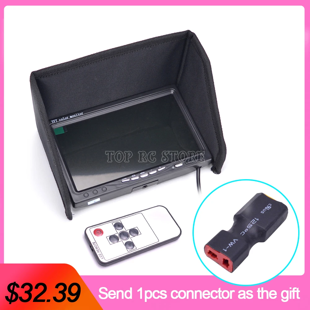 

7 inch 7" LCD TFT FPV 1024 x 600 Monitor with T plug Screen FPV Monitor Photography No blue and LCD remote for Quadcopter
