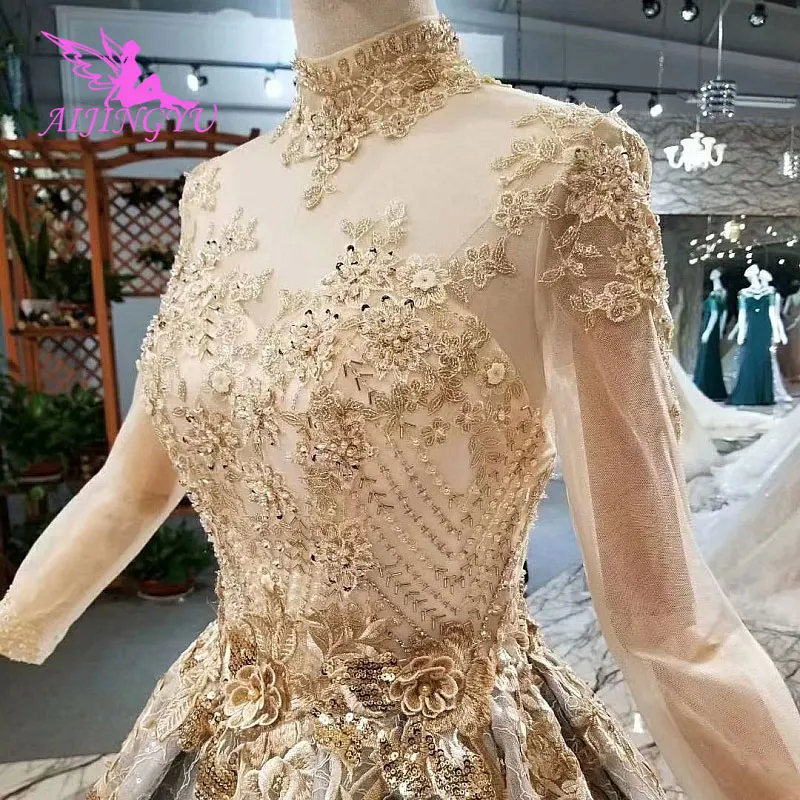 AIJINGYU свадебное платье es на шнуровке Bridalwear Финляндия Австрия Гуандун мусульманские платья невесты свадебное платье Дания