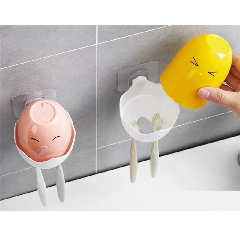 Креативный держатель для зубной щетки подставка самоклеющаяся Милая курица зубная щетка органайзер для хранения аксессуары для ванной комнаты для детей
