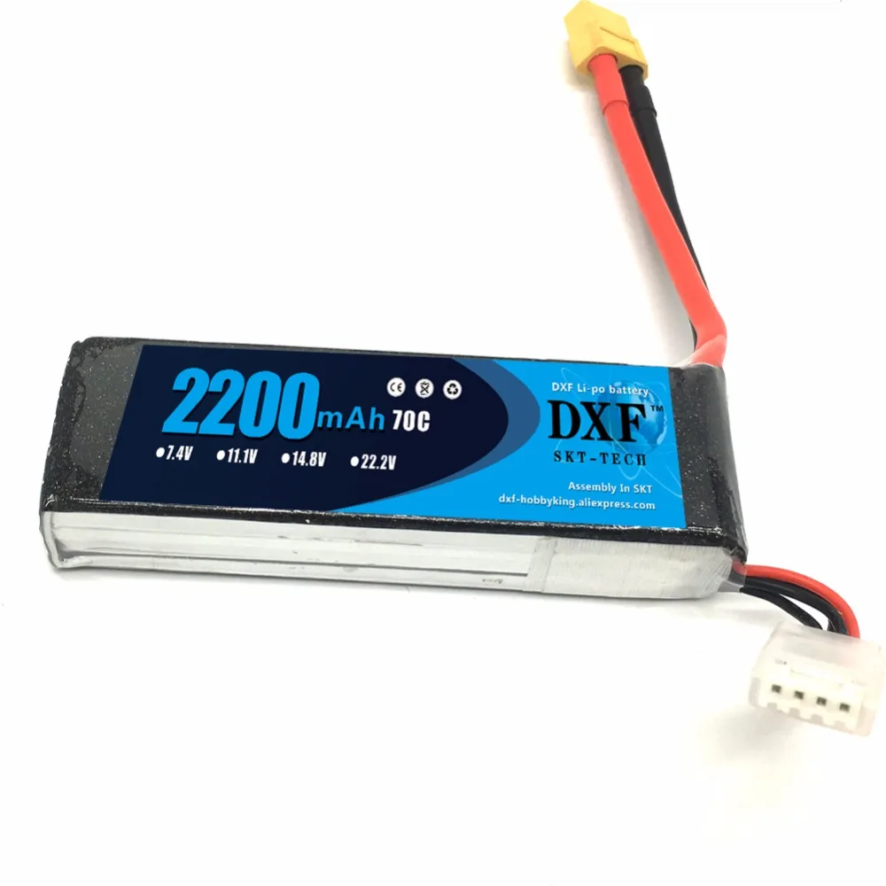 Dxf RC Lipo Аккумулятор 7.4 В 2200 мАч 70C Max 140C для гонки Радиоуправляемый вертолет