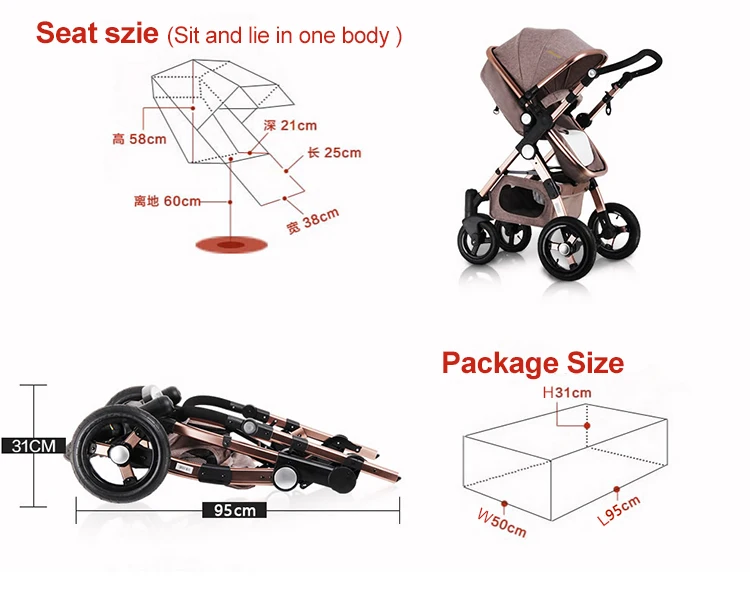 HJBB 3 in 1 baby stroller aluminium alloy frame folding strollers EU baby pram light 2 in 1 umbrella cars HOTMOM