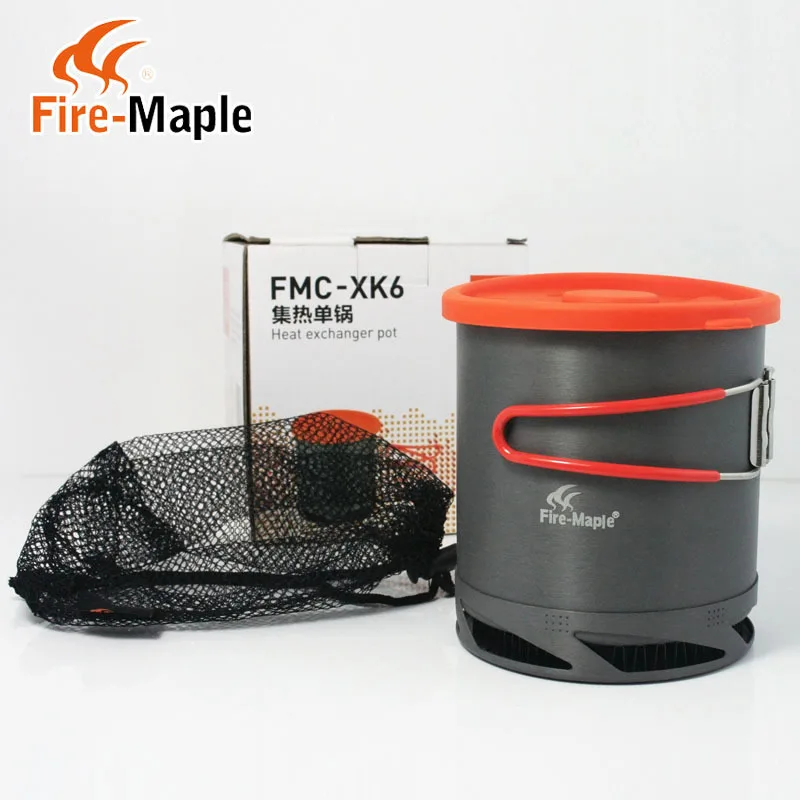FMC-XK6 fuego Maple exterior senderismo cocina Intercambiador de Calor olla taza Camping Picnic tetera de aluminio 190g 1L