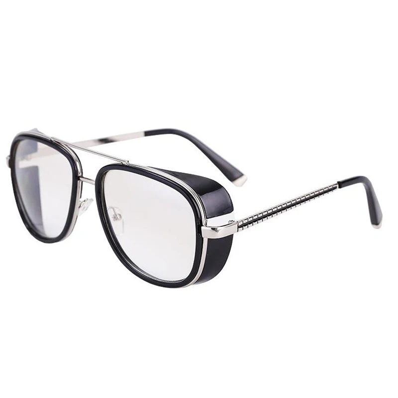 Металлические солнцезащитные очки с изображением Железного человека 3 Matsuda TONY stark, мужские солнцезащитные очки с покрытием Rossi, Ретро стиль, дизайнерские солнцезащитные очки Oculos Masculino Gafas de - Цвет линз: silver frame clear