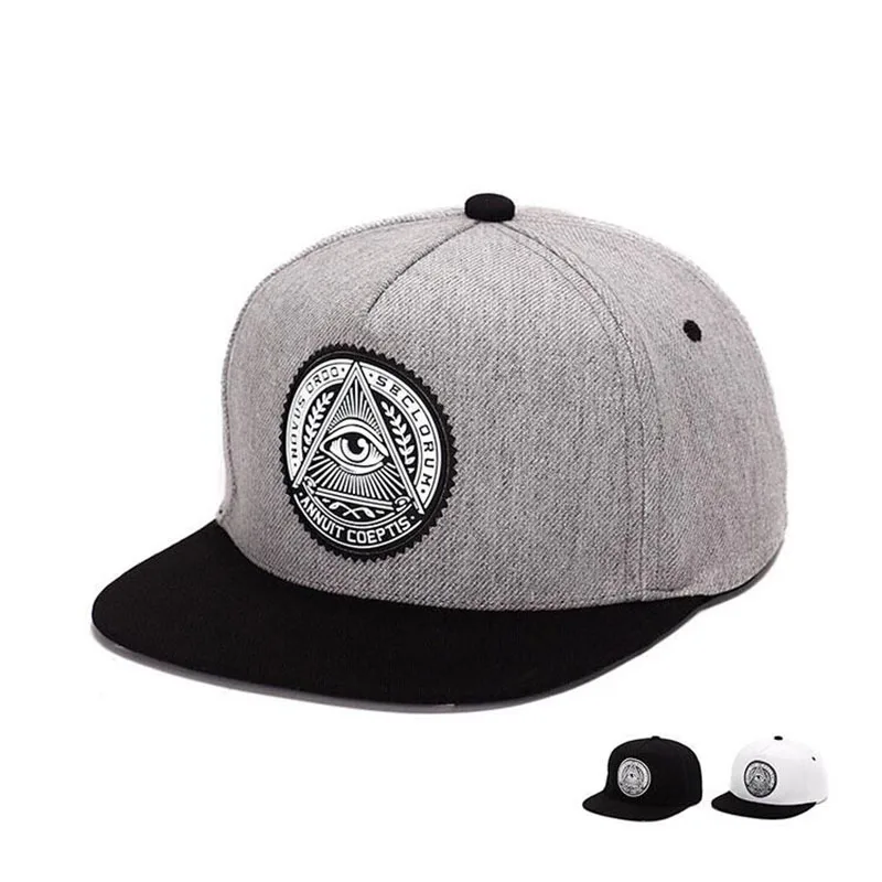 font b Classic b font 5 Panels Snapback Flat 3d God Cotton Mens Eyes Plastic