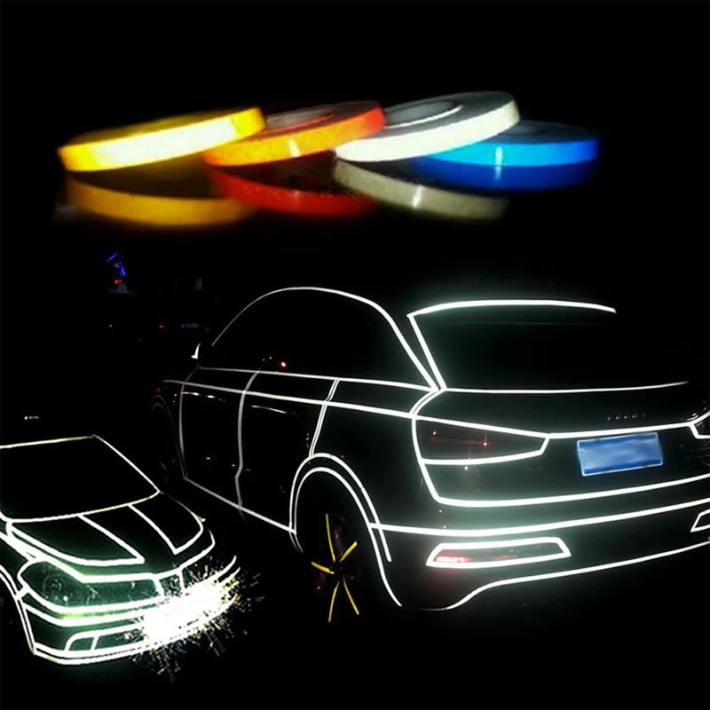 

Car reflective strip Car Sticker 1cm*5m Reflective Tape Sheeting Film Automotive Body Motorcycle Decoration Waterproof 1cm*5m