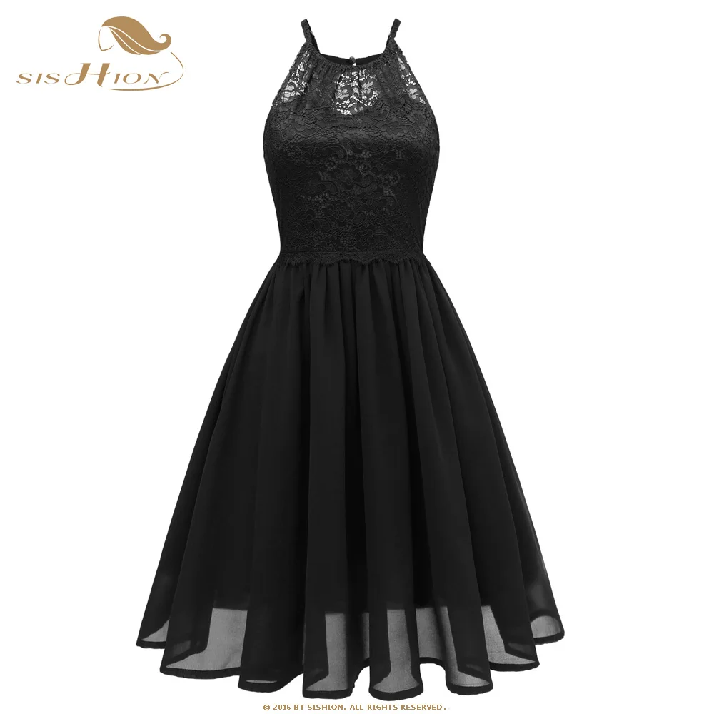 

SISHION Sexy Summer Dress 2018 Women Wine Red Navy Blue Black Pink Lace Dresses VD0705