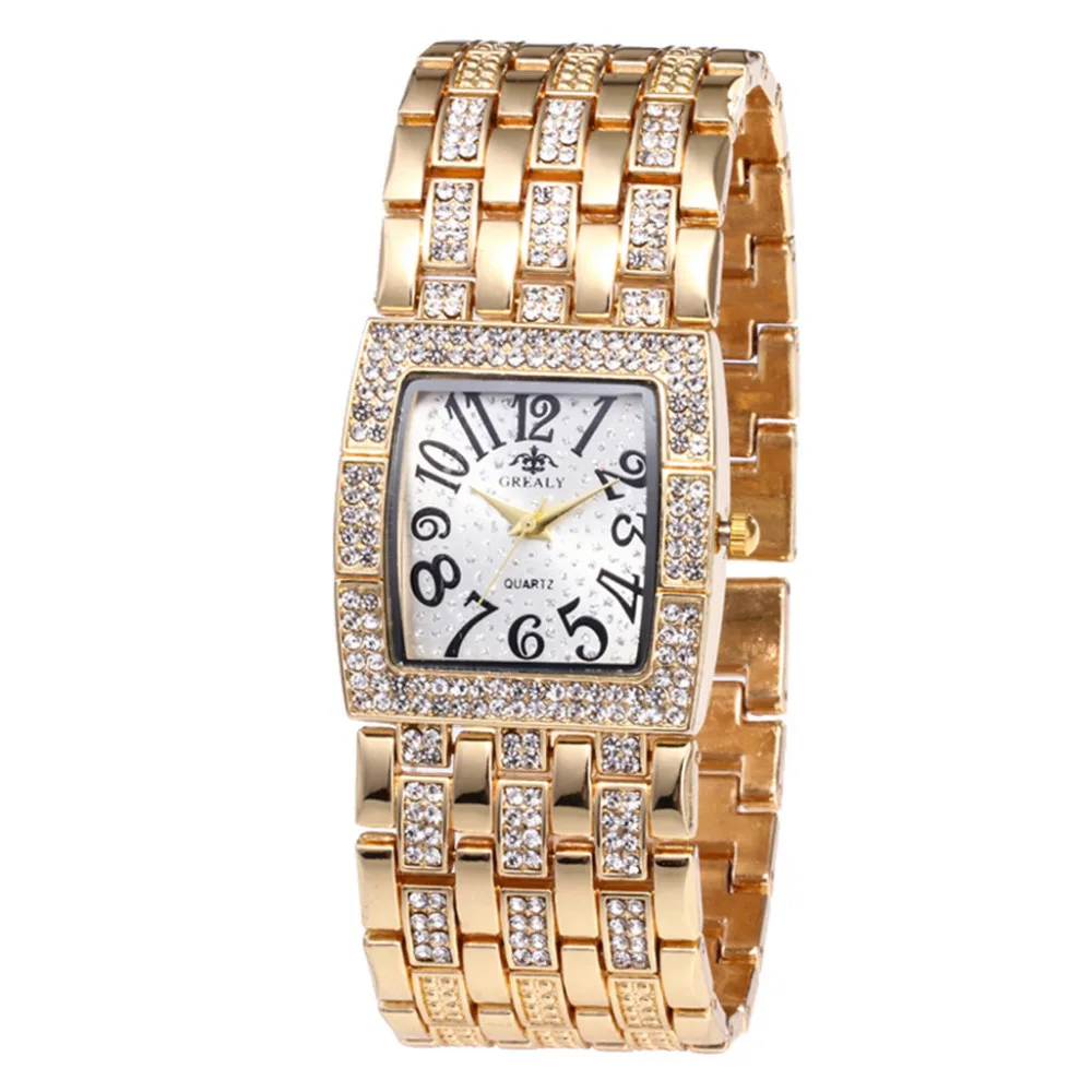 

Luxury Ladies Metal Quartz Stainless Belt Square Dial With Diamond Women Watches Rose Gold Quartz Ladies Christmas Gift New A50