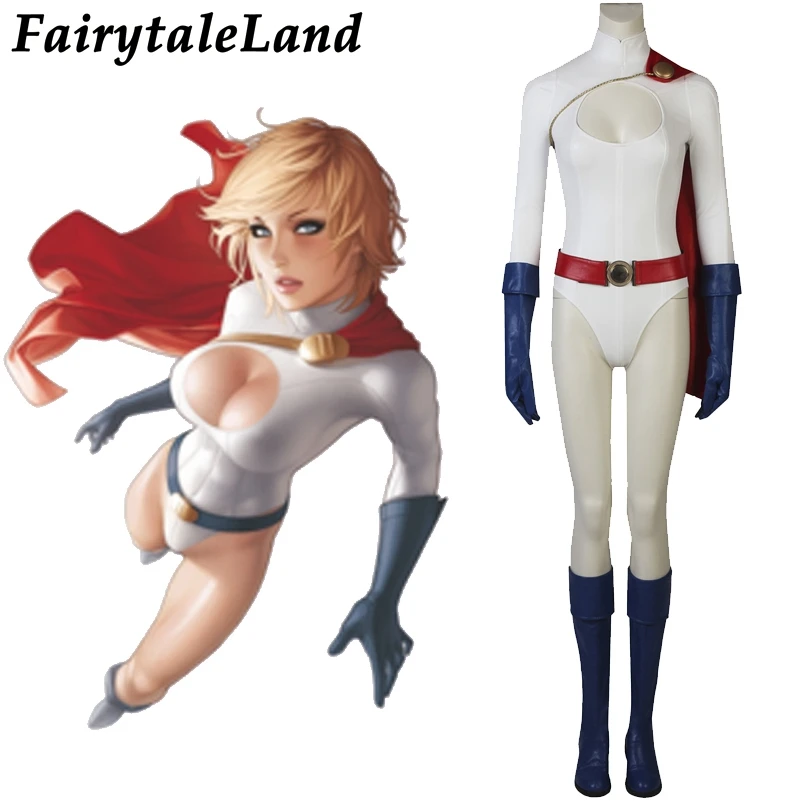 Power Girl Kara Zor-L Costume Cosplay Nightwing Halloween Ladies Jumpsuit Suits