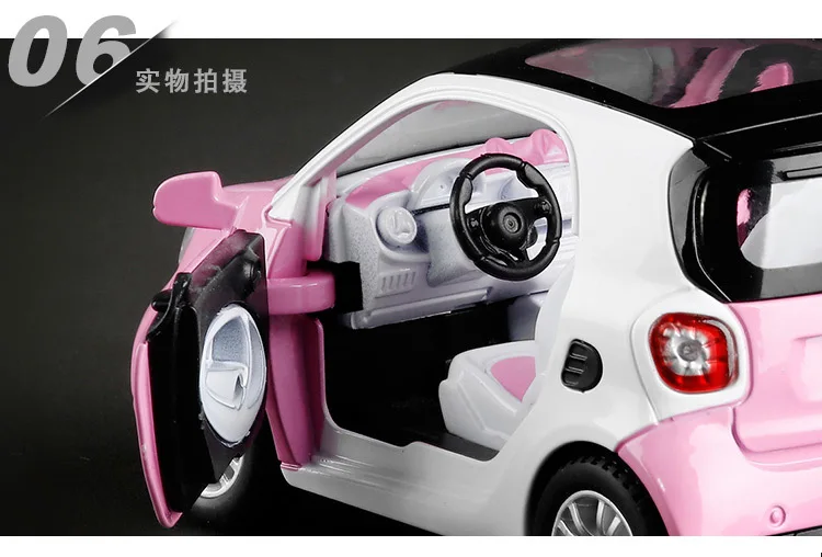 Новый 1:24 SMART FOR TWO сплав модель автомобиля детские игрушки развивающие с тянуть назад музыкальный мигающий для мальчиков детские подарки