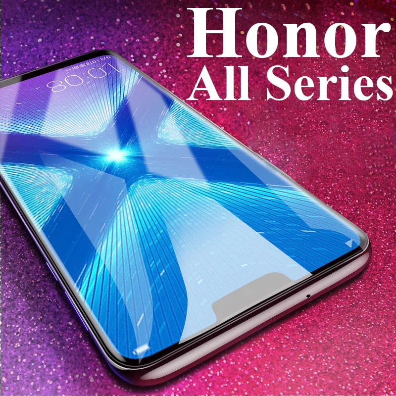 Protective glass on the for huawei honor 8x max tempered 8 9 10 lite 6a 6c pro 7x c6 6 7 x 9lite light screen protector 9h | Мобильные
