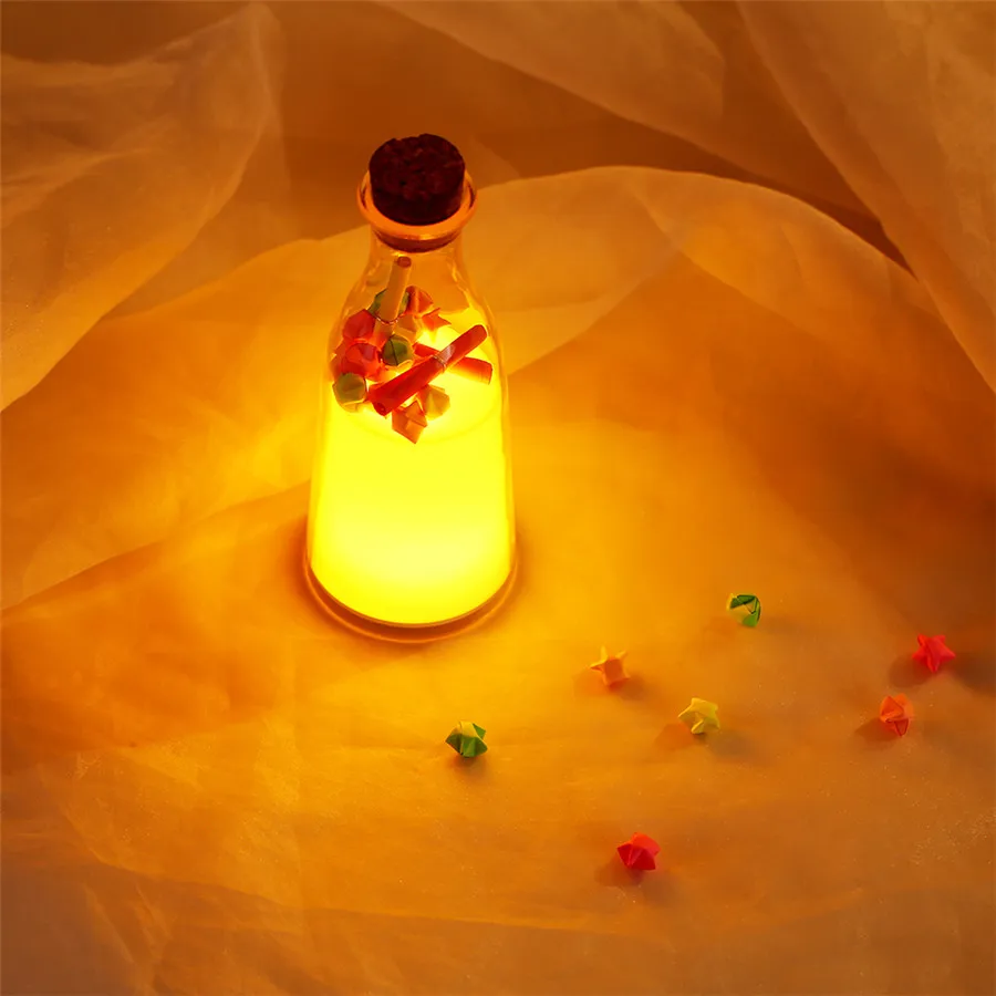 DIY сообщение 7 цветов бутылки молока записи синхронизации светодиодный лампа ночник беспроводной usb стол светильник для детской комнаты