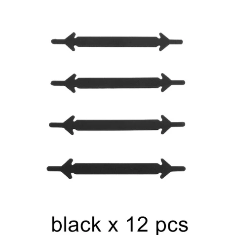 16 шт./лот и 12 шт./лот аксессуары для обуви Новинка шнурки для обуви унисекс эластичные силиконовые шнурки резиновый шнурок N067 - Цвет: B-black-12pcs
