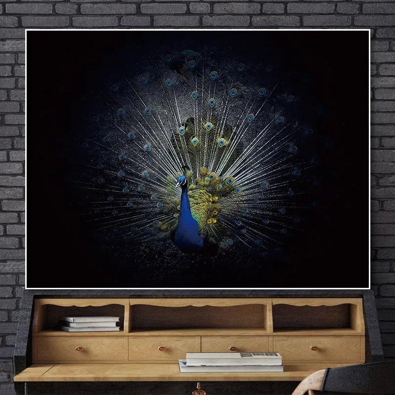Art Poster Canvas Painting Wall Art Pictures Decor Peacock Prints Animals on Canvas Decoration for Living Room Picture Unframed