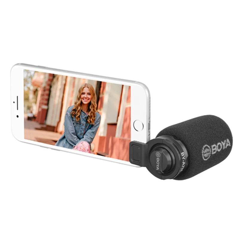 BOYA, подключаемый компактный конденсаторный микрофон для iPhone, iOS, huawei, Android, 3,5 мм, смартфон, планшет, прямой поток, Vlog, видео, аудио, микрофон