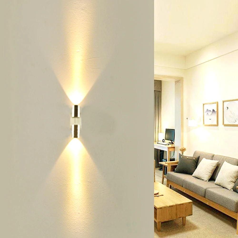  LED Indoor Wall Lamp 2 Beads 2W 6W Light Aluminum Astigmatism Wall-mounted Sconce For Corridor Aisl - 32863141907