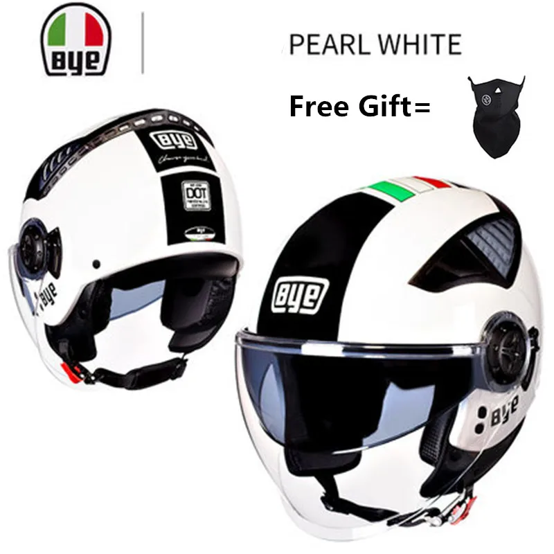 

BYE Motorcycle Helmet Retro Vintage Motorbike 3/4 Open Face Half Helmet DOT Cruiser Touring Chopper Biker Cafe Racer Moto Helmet