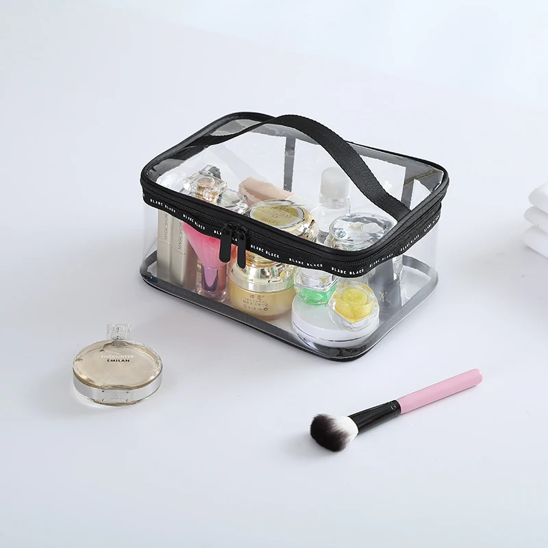 PVC شفافة التجميل أكياس المرأة السفر للماء واضح غسل المنظم الحقيبة الجمال حقيبة مستحضرات تجميل اكسسوارات لوازم
