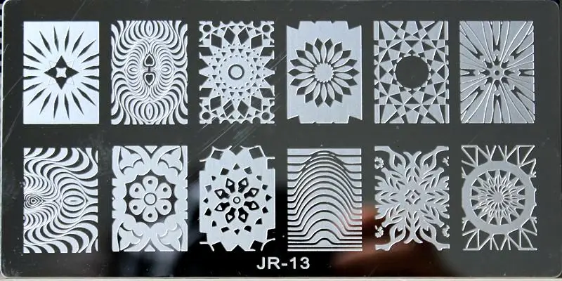 1 шт. пластины для штамповки ногтей 6*12 см геометрический узор шаблоны штамп пластины прямоугольник ногтей DIY штамповки пластины инструмент JR-30