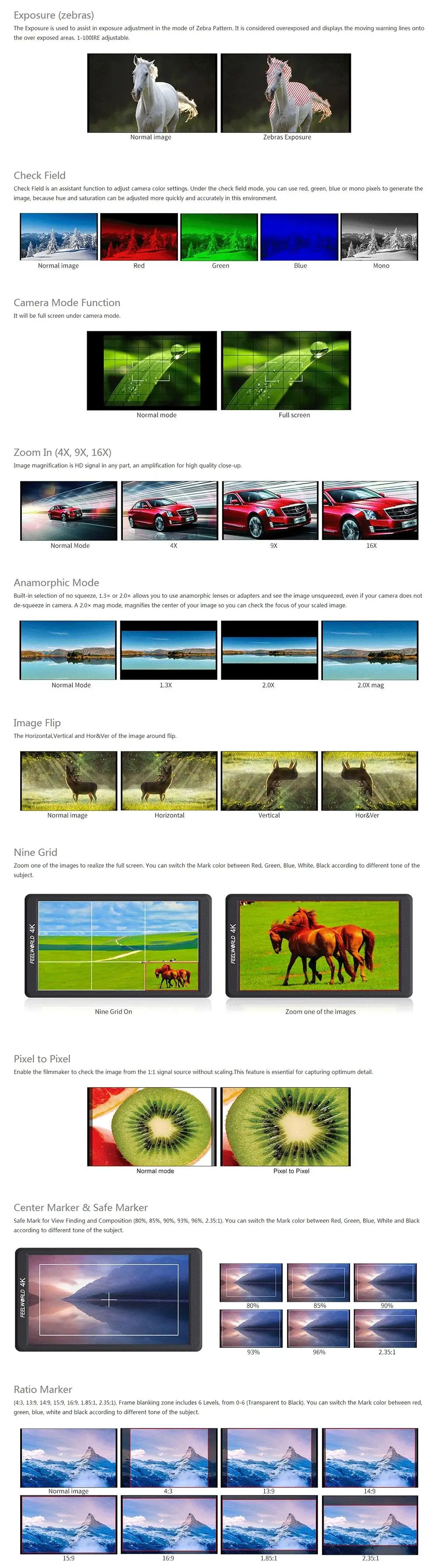 F570 5.7 4K Mini camera Monitor+HDMI Input Output IPS Full HD 1920x1080 LCD monitoring for DJI ZHIYUN Gimbal Stabilizer 1