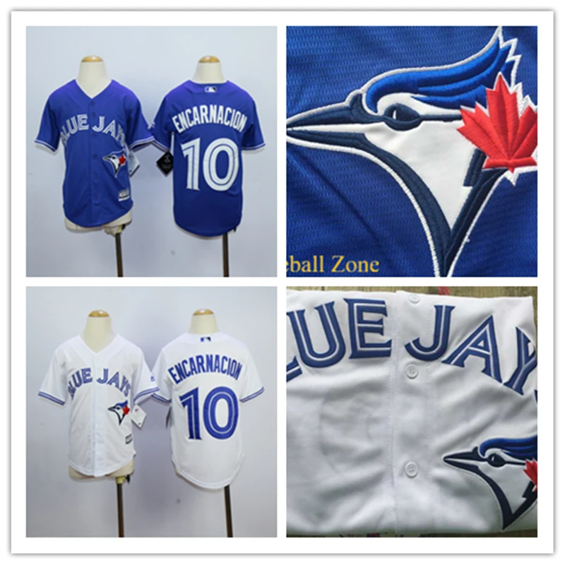 Edwin Encarnacion Youth Jersey Toronto Blue Jays 10 Encarnacion Youth Jersey Embroidery Stitched