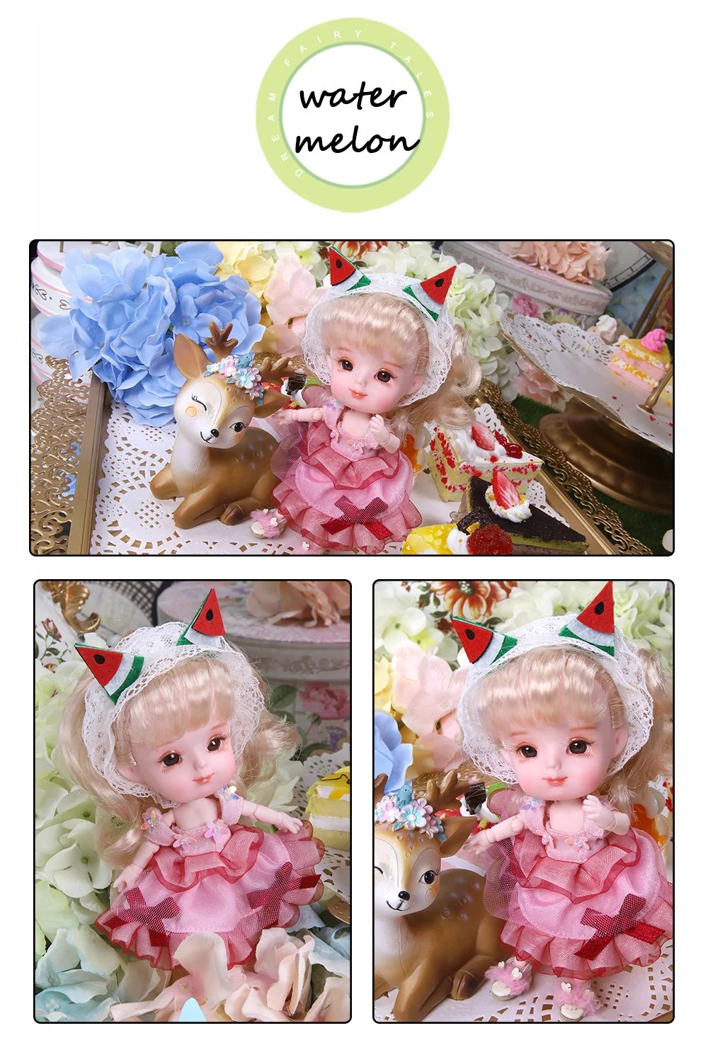 Dream Fairy 1/12 BJD doll 26 joint body ob11 mini doll with clothes shoes 14cm Cute children gift toy, name by DODO