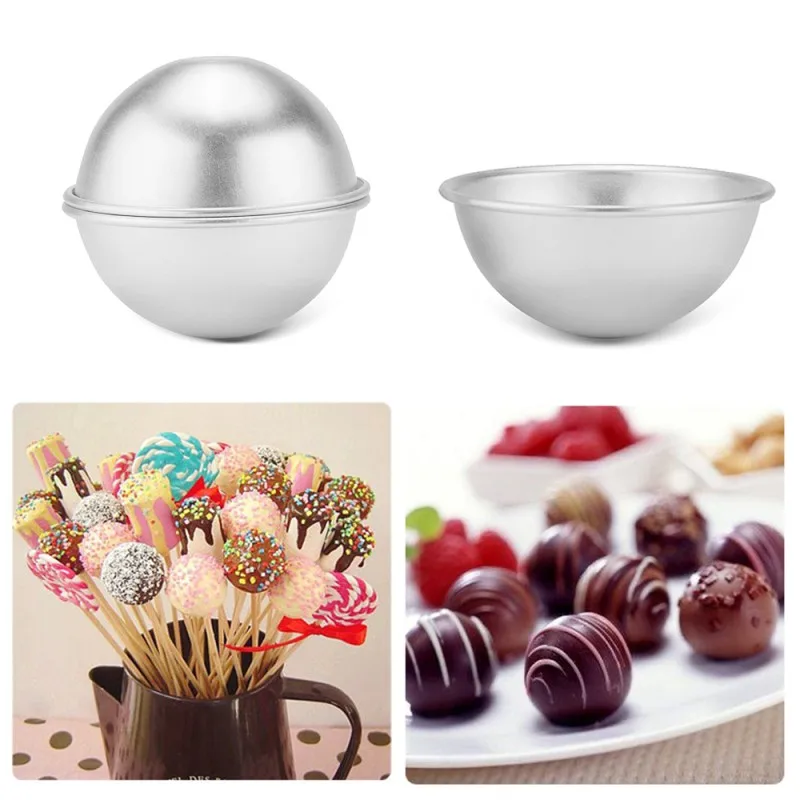 

2 Pcs 4.5cm Aluminium alloy cake mold bath bomb mold fondant cupcake cake decorating tools manual soap cake stand M2043