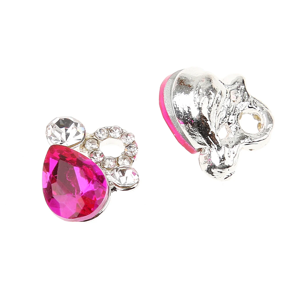 Beauty Tools Nail Art 10 Pcs 3D Bling Fashionable Charm Decorations Silver Rose Waterdrop Hot Selling