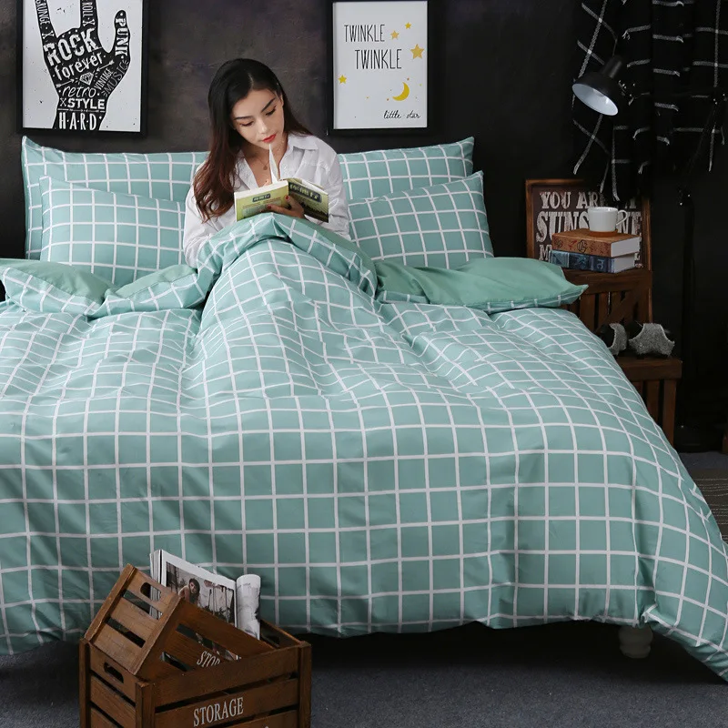 

Free Shipping Modern Style Cotton Duvet Cover Set Bed Sheet Pillowcase King Size Super Soft Bedding Sets CMM01