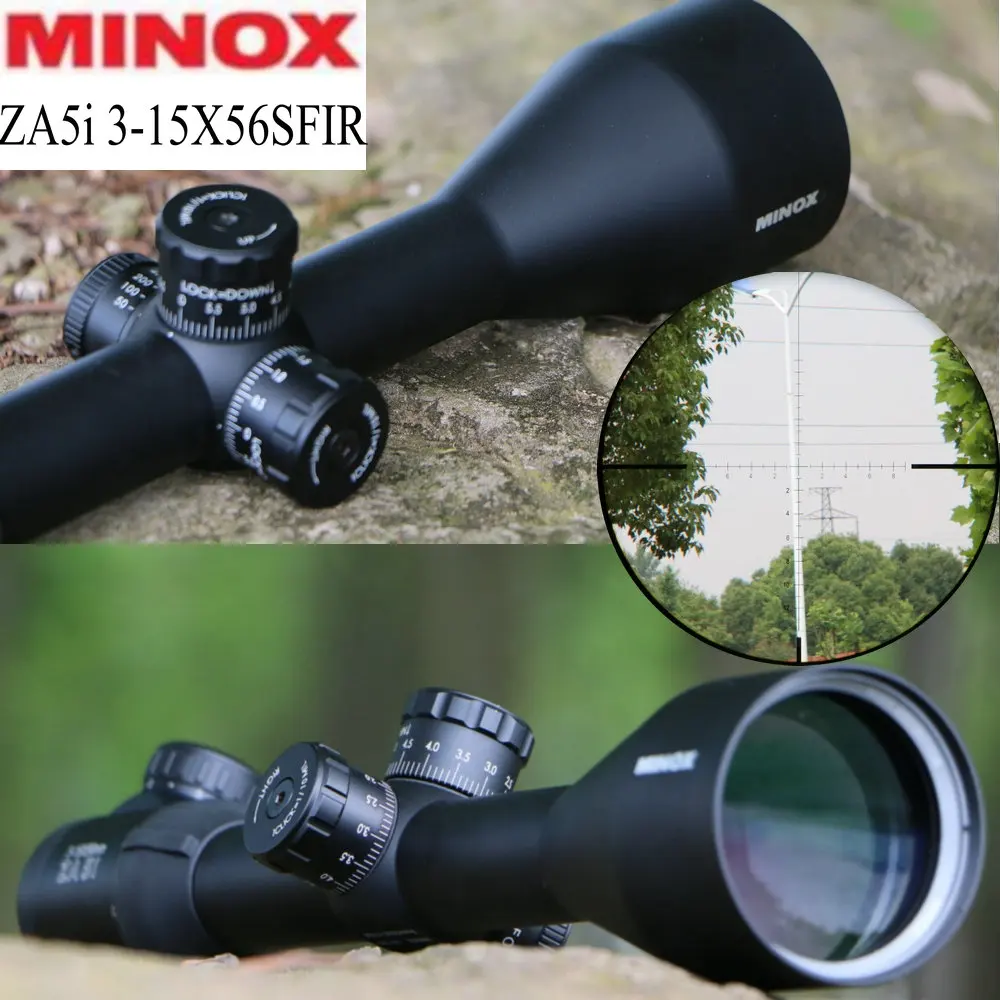 MINOX ZA 5i 3-15X56 SFIR охотничьи оптические прицелы с красной подсветкой из стекла, травленая сетка, боковой Параллакс, револьверный замок, сброс, область съемки