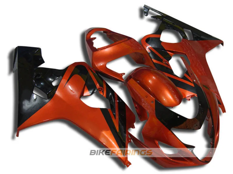 Новая ABS форма мотоцикла Обтекатели подходят для Suzuki GSX-R600 GSX-R750 K4 2004-2005 04 05 обтекатель кузова набор на заказ Оранжевый Черный - Цвет: same photo show