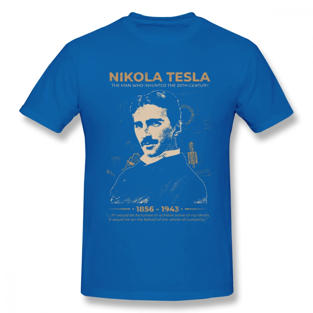 Хипстерская Футболка Nikola Tesla, большие размеры, Мужская футболка для отдыха, уникальный для мужчин, Графический Топ, футболки, модная новинка, топ, дизайн - Цвет: Синий