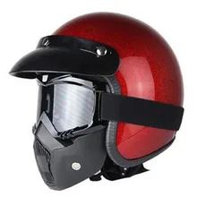 Casco de moto Unisex Vintage con cara abierta, Capacete casco de moto, Envío Gratis, S M L XL XXL, talla roja, color brillante