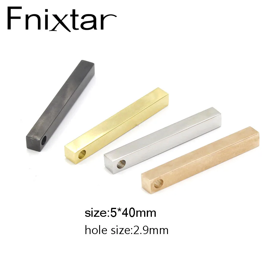 Fnixtar 20 шт./лот 5*40 мм подвески из нержавеющей стали полоски Пустые Подвески для