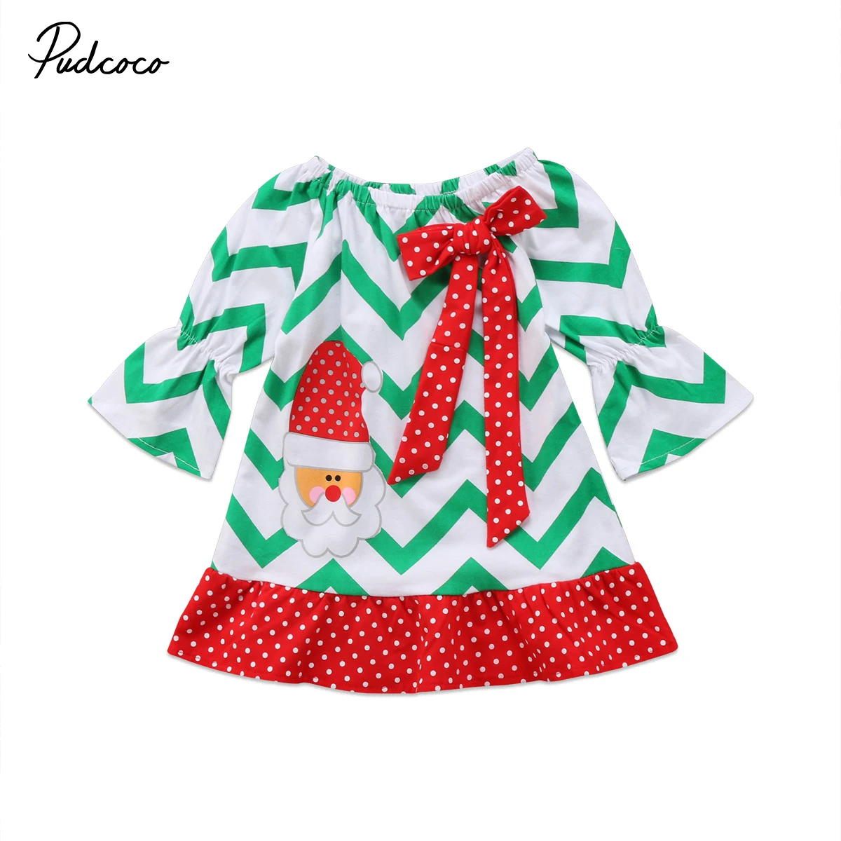 2017 Little Girls Cute Christmas Dresses Toddler Kids Girl Santa Claus