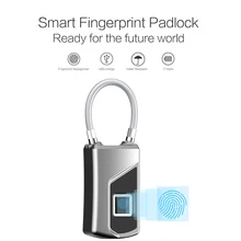 Электронный замок Цифровой Смарт отпечатков пальцев висячий замок для сумки зарядка через usb Водонепроницаемый Дистанционный Замок без ключа безопасности дома