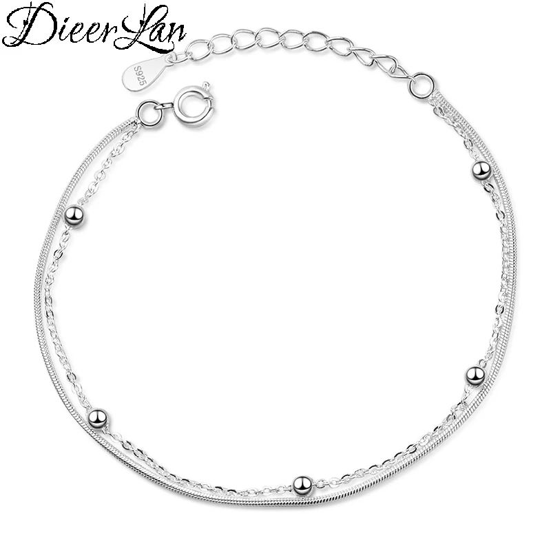 

DIEERLAN Fashion Real 925 Sterling Silver Multilayer Beads Bracelets For Women Gifts Girl Bracelets New Designer Wedding Jewelry
