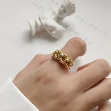 Милое модное женское желтое Золотое простое кольцо на палец, открытое регулируемое кольцо, свадебные ювелирные изделия, обручальные кольца для женщин