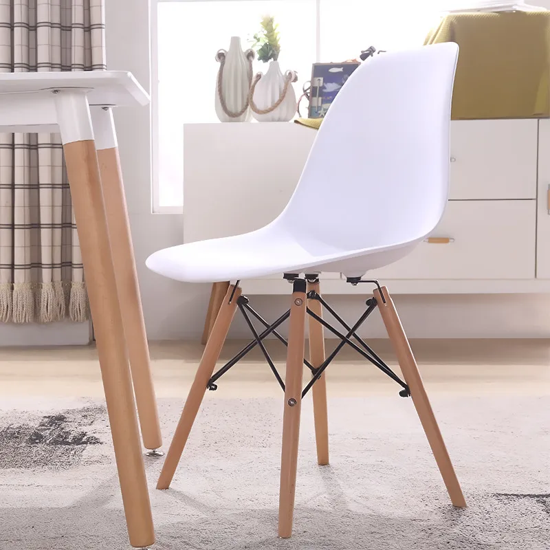 Dining Chair Polymer Furniture The Modern Popular Plastic Chair Leisure Composition Of Synthetic Resin And Solid Wood Legs 4pcs Dining Chair Plastic Chairchair Furniture Aliexpress