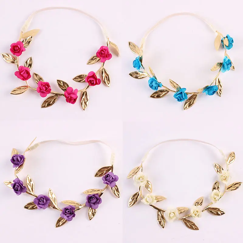 

Pretty Toddler Baby Kids Girls Rose 3D Flower HeadBand Headwear Photo Wedding Party Hair Band Hair Accessories 4 Color Hot Sale