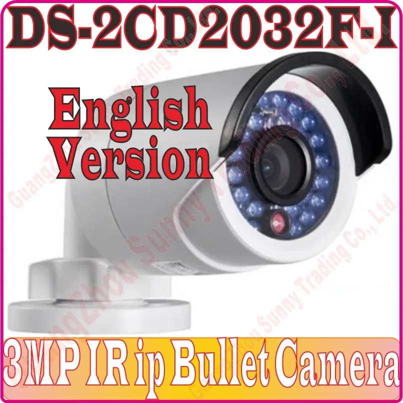 

EnglishVersion original waterproof security network cctv 3MP IR ip mini camera DS-2CD2032F-I Support POE / TF Card Slot Max 64GB