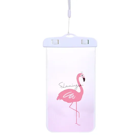 Для женщин кактус Фламинго держатель для карт с шеи веревка девушки сотовый водонепроницаемый телефон Сумки Чехол ПВХ пляж кошелек - Цвет: oneflamingo