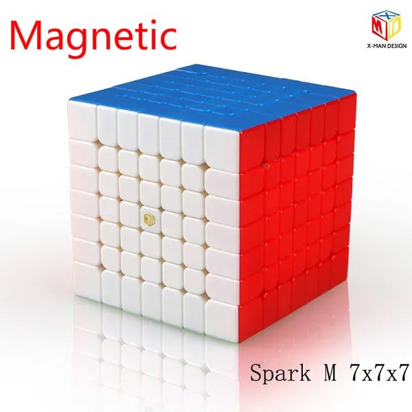 Mofangge X-Man Spark& Spark M 7x7x7 Магнитный куб регулярные 7x7 Magic speed Cube Cubo Stickerless Черный Твист развивающие игрушки - Цвет: Megnetic-Stickerless