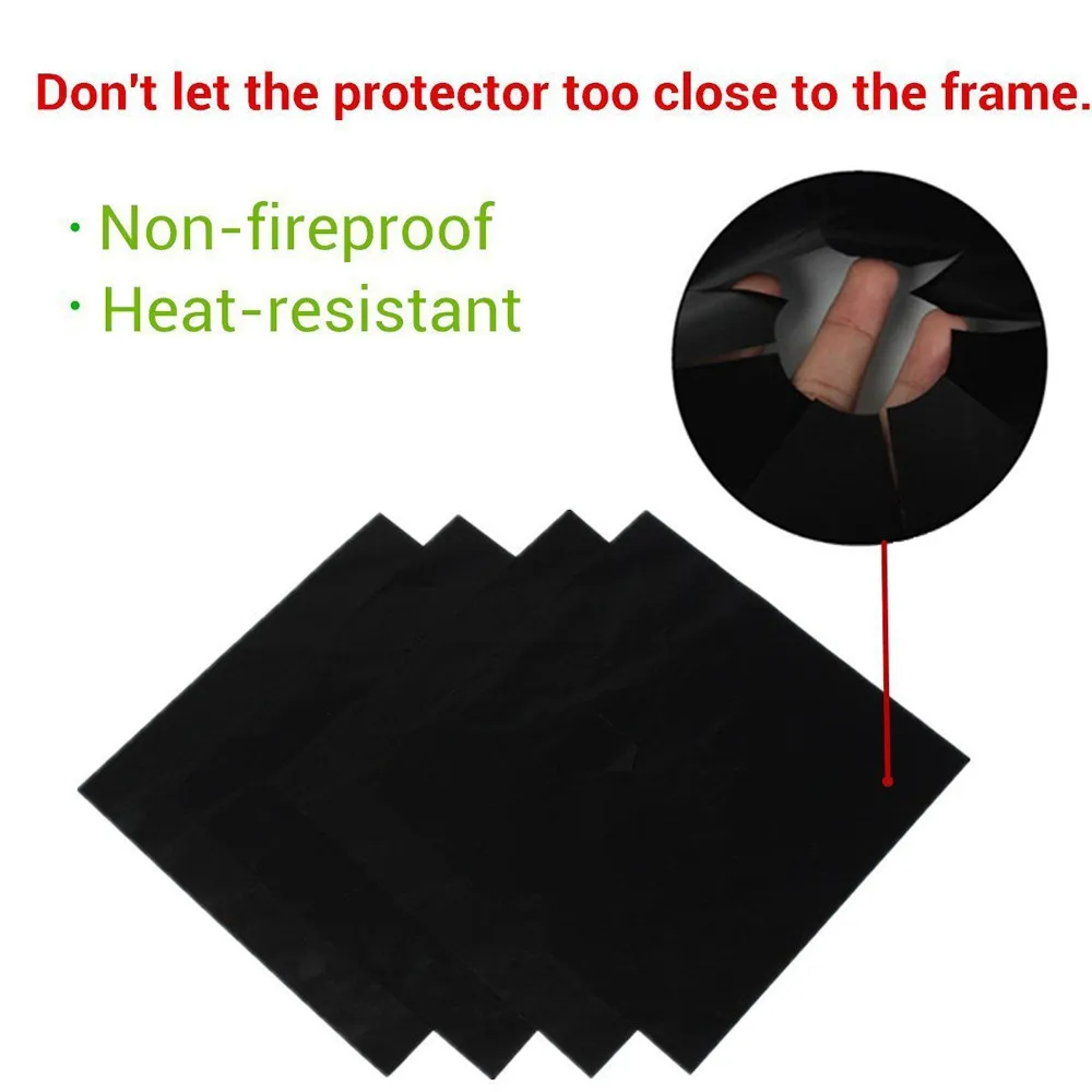 Black Reusable Foil Gas Hob Range Stove top Burner Protector Liner